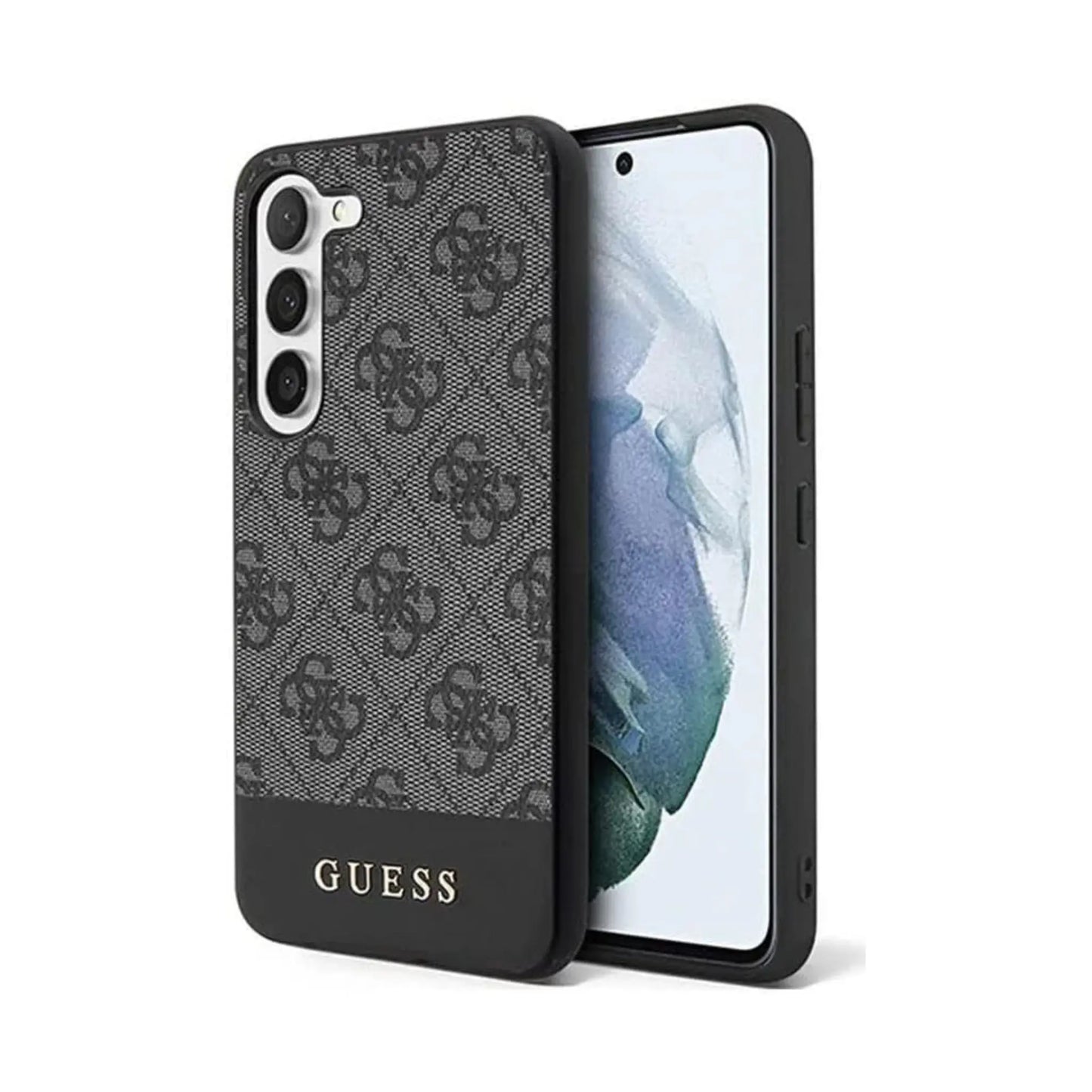 Guess Hülle 4G Bottom Stripe Metal Logo Schwarz - Galaxy S23+