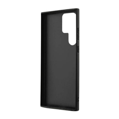 Guess 4G Bottom Stripe Metal Logo Hülle Schwarz – Samsung Galaxy S23 Ultra