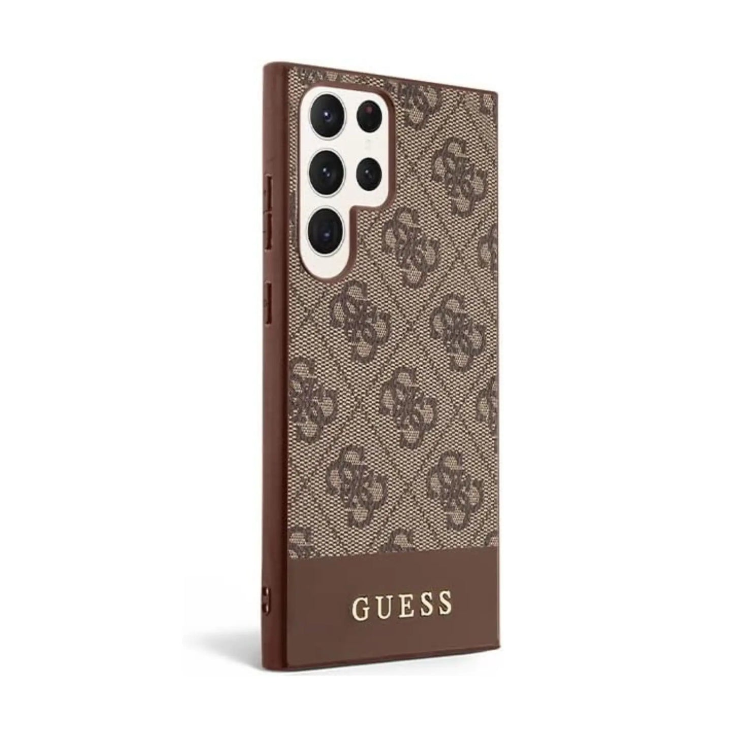 Guess GUHCS23LG4GLBR Hülle 4G Stripe Collection Braun - Galaxy S23 Ultra (S918)