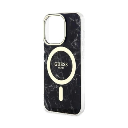 Guess Marble Hülle Schwarz für Magsafe – iPhone 14 Pro Max