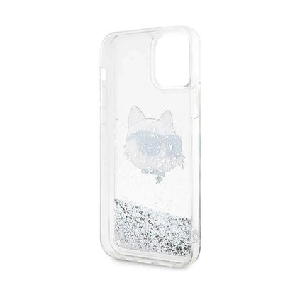 Karl Lagerfeld Liquid Glitter NFT Choupette Head Case, Silber - iPhone 12 / 12 Pro