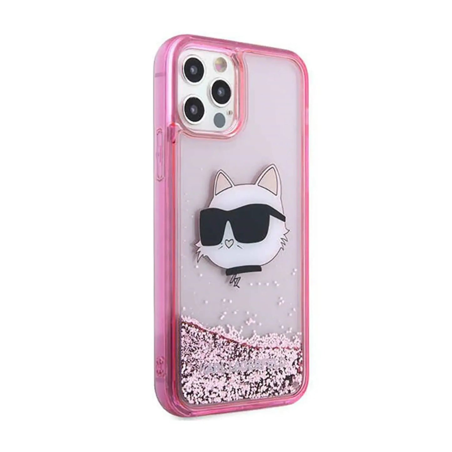 Karl Lagerfeld Liquid Glitter NFT Choupette Head Case, Pink - iPhone 12 / 12 Pro