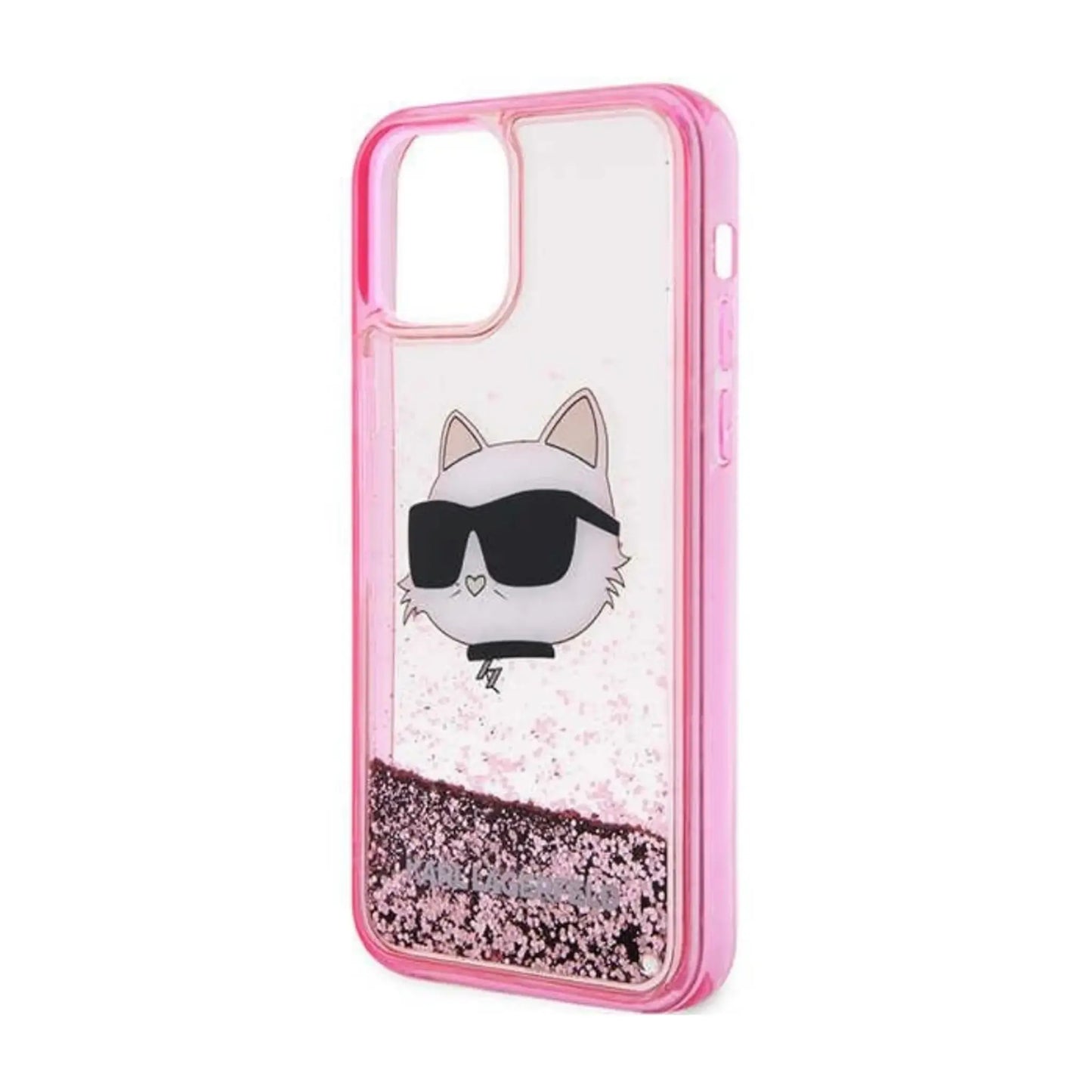Karl Lagerfeld Liquid Glitter NFT Choupette Head Case, Pink - iPhone 12 / 12 Pro