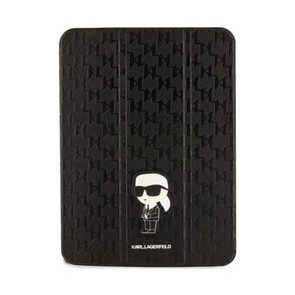 Karl Lagerfeld Saffiano Monogram Icon Etui, Schwarz - iPad 10.9