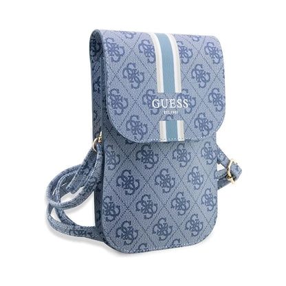Guess GUWBP4RPSB Phone Bag 4G Stripe Blau - One Size