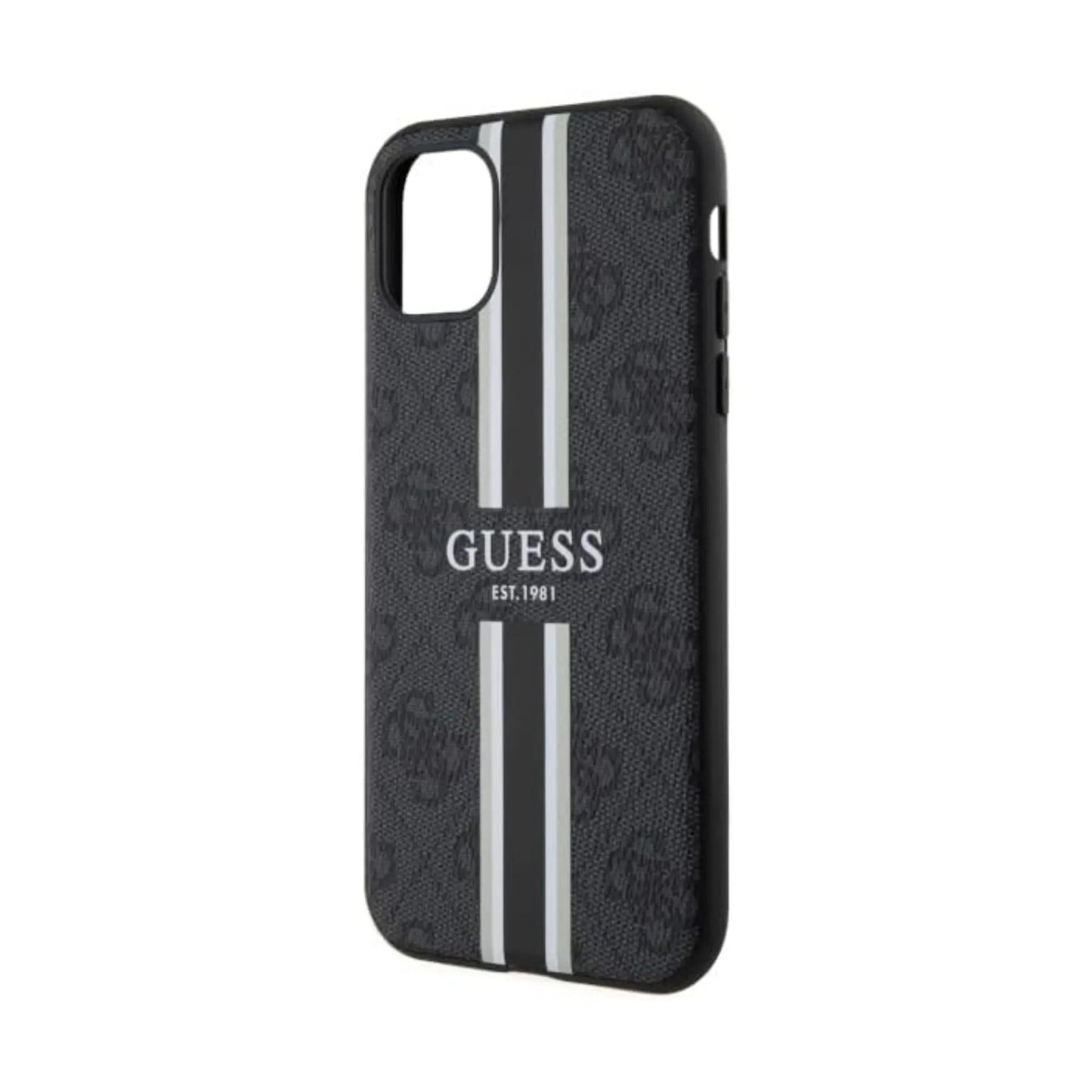 Guess GUHMN61P4RPSK Hülle 4G Stripe Für Magsafe Schwarz - iPhone 11 / XR