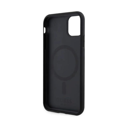 Guess GUHMN61P4RPSK Hülle 4G Stripe Für Magsafe Schwarz - iPhone 11 / XR