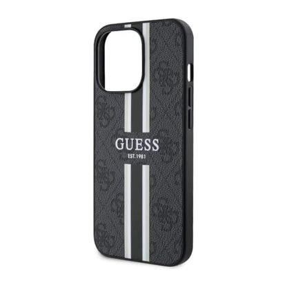 Guess Hülle 4G Printed Stripes MagSafe Schwarz - iPhone 13 Pro Max