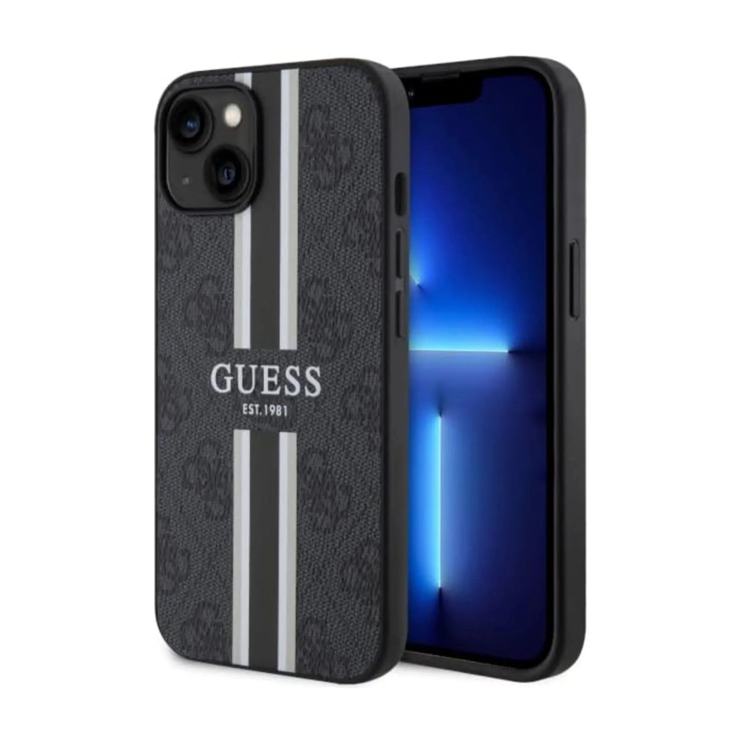 Guess GUHMP14SP4RPSK Hülle 4G Stripe Für Magsafe Schwarz - iPhone 14