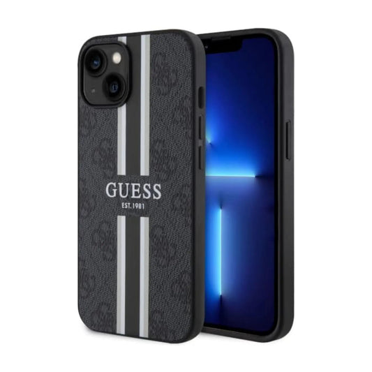 Guess GUHMP14SP4RPSK Hülle 4G Stripe Für Magsafe Schwarz - iPhone 14