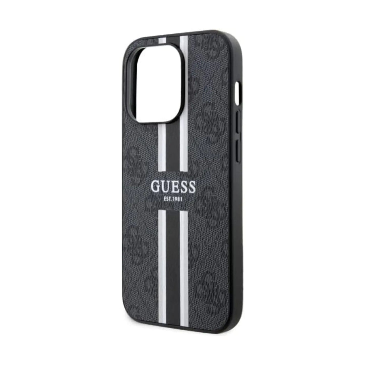 Guess Hülle 4G Printed Stripes MagSafe Schwarz - iPhone 14 Pro