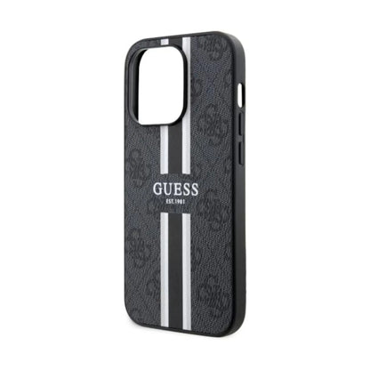Guess Hülle 4G Printed Stripes MagSafe Schwarz - iPhone 14 Pro Max