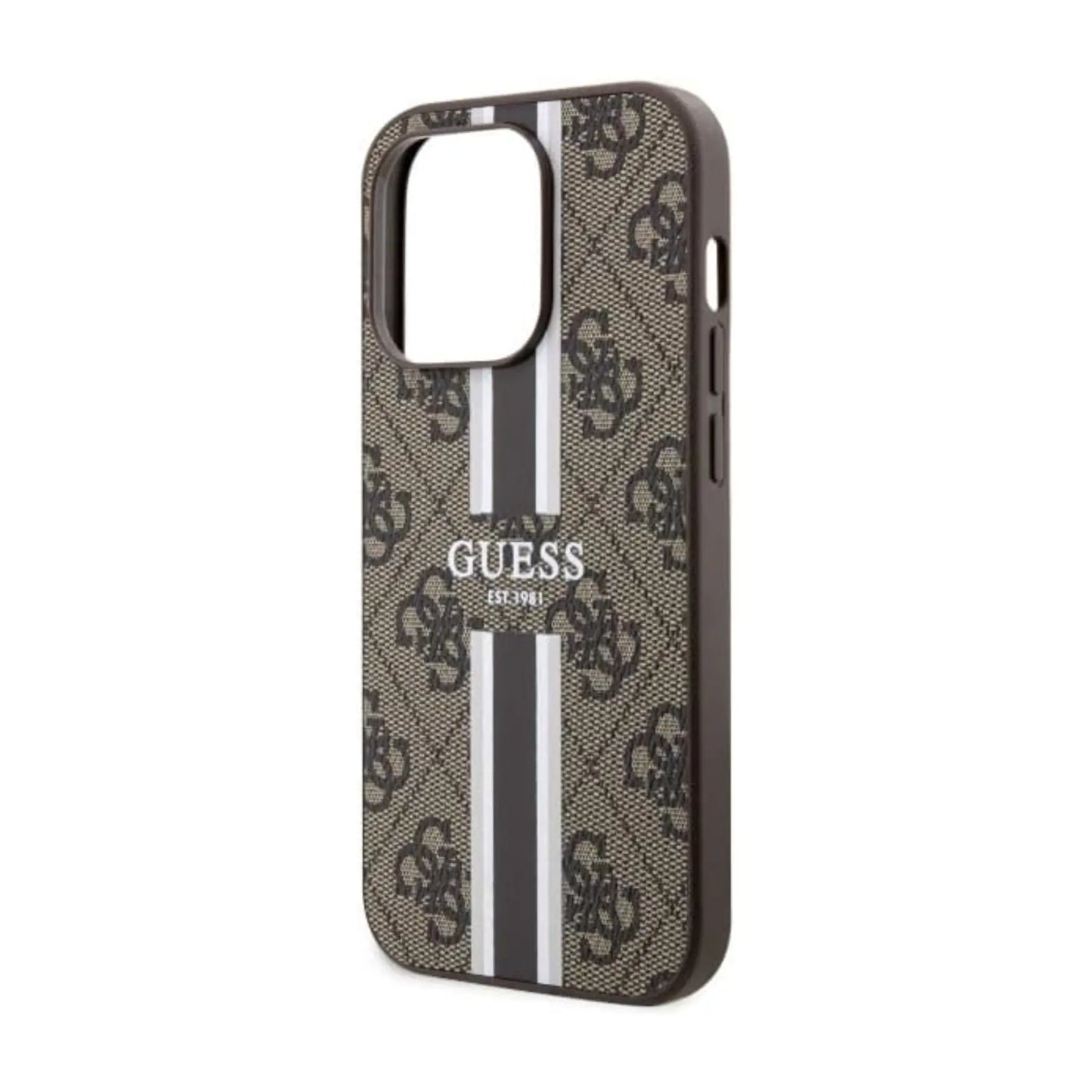 Guess Hülle 4G Stripe Für Magsafe Braun - iPhone 14 Pro