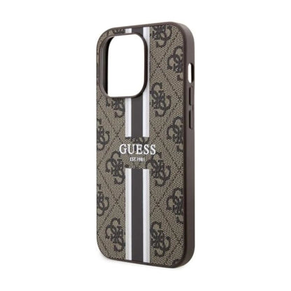 Guess Hülle 4G Stripe Für Magsafe Braun - iPhone 14 Pro