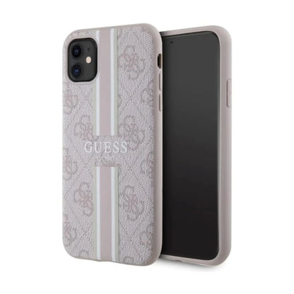 Guess Hülle 4G Stripe Für Magsafe Rosa - iPhone 11