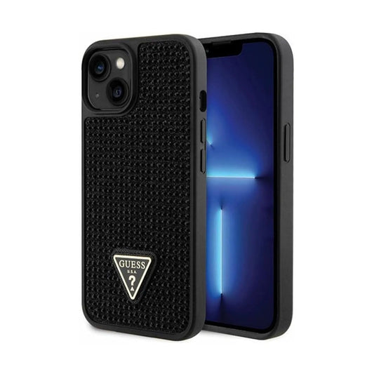 Guess Rhinestone Triangle Logo Case, Schwarz – iPhone 14