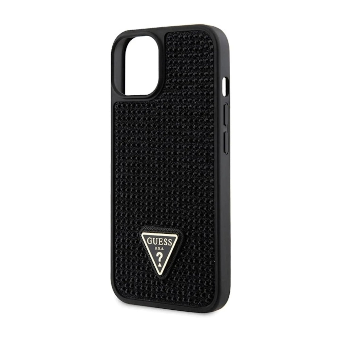 Guess GUHCP14MHDGTPK Rhinestone Triangle Logo Case, Schwarz – iPhone 14 Plus