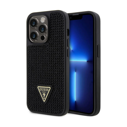 Guess Hülle Rhinestone Triangle Schwarz - iPhone 14 Pro