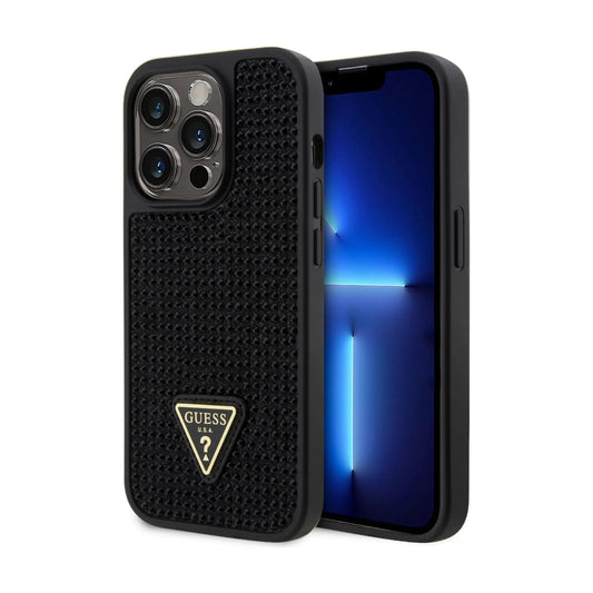 Guess Hülle Rhinestone Triangle Schwarz - iPhone 14 Pro