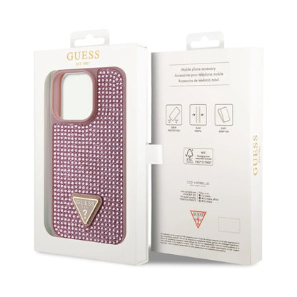 Guess Hülle Strass Dreieck Pink - iPhone 14 Pro