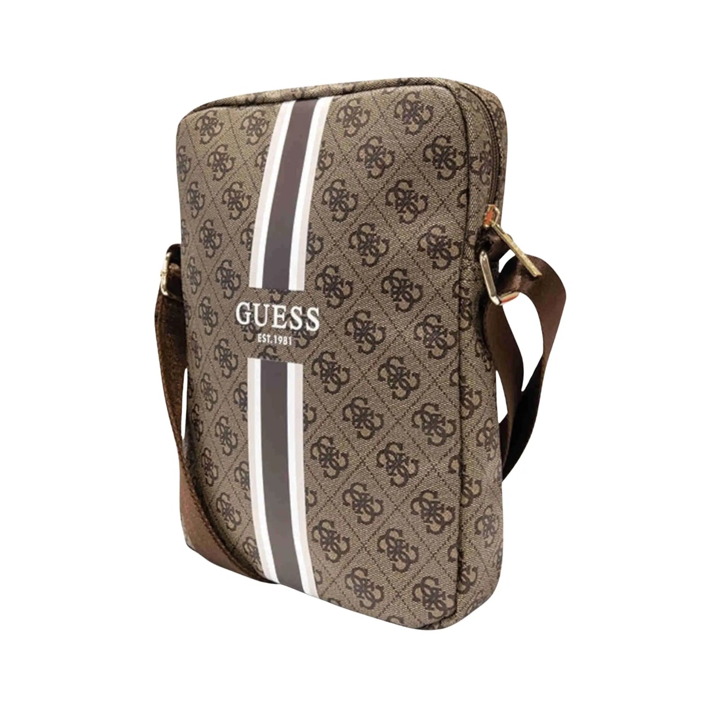 Guess Tablet Bag 4G Printed Stripes Braun - 10 Zoll