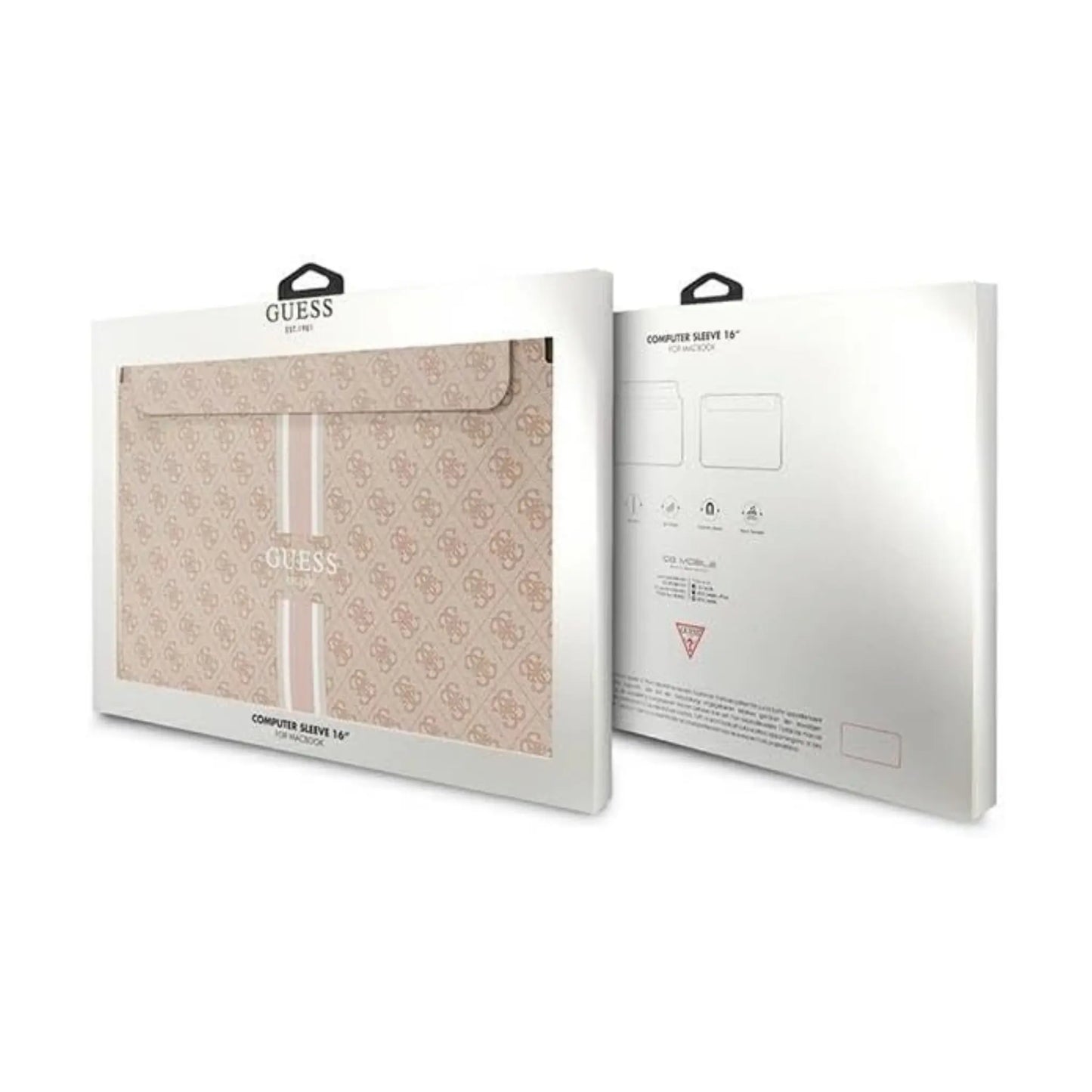 Guess MacBook Sleeve 16", Pink – 4G Printed Stripe
