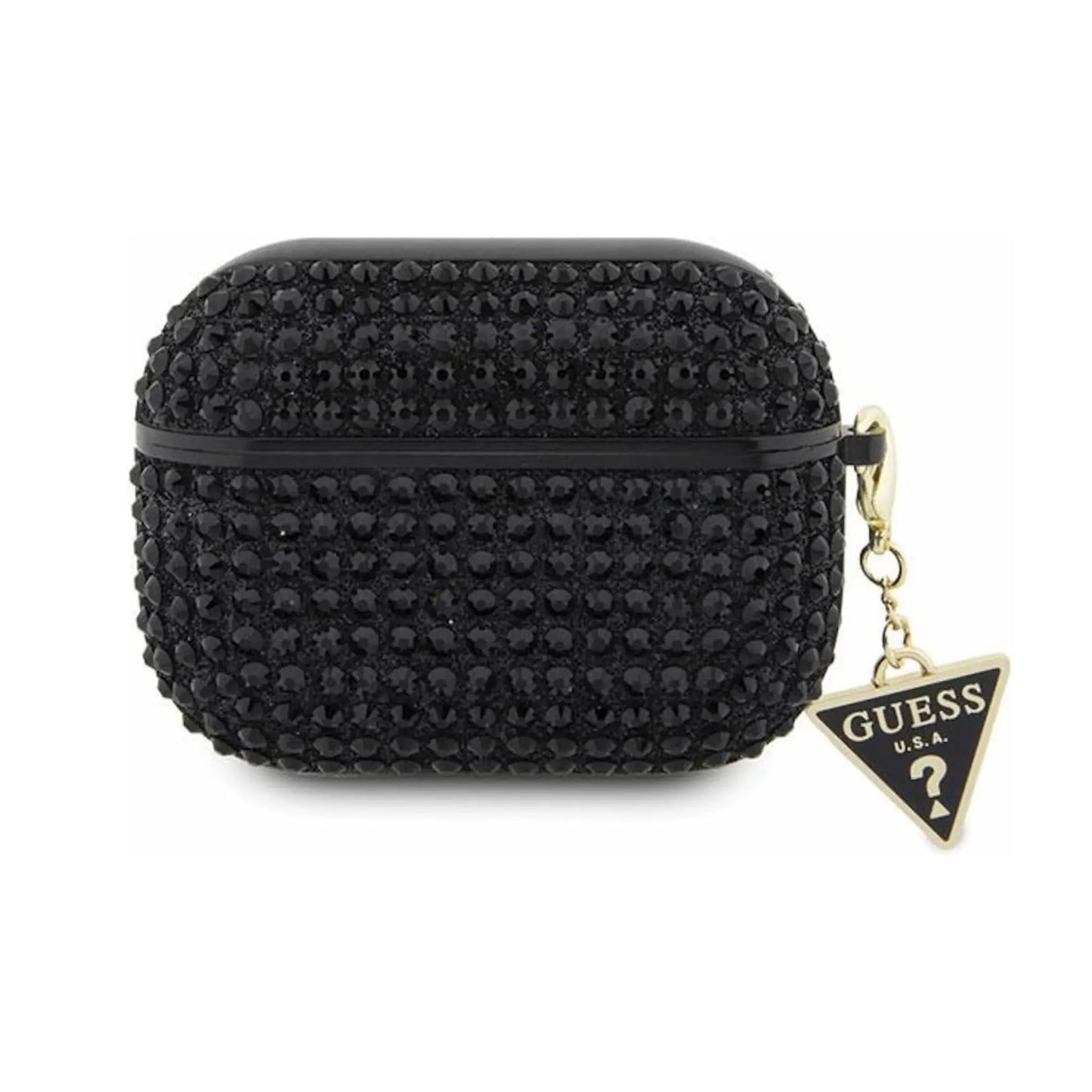 Guess Rhinestone Triangle Charm Case, Schwarz – AirPods Pro