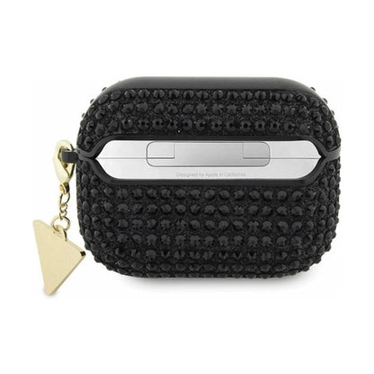 Guess Rhinestone Triangle Charm Case, Schwarz – AirPods Pro