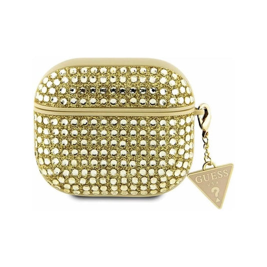 Guess Rhinestone Triangle Charm Case, Gold – AirPods 3