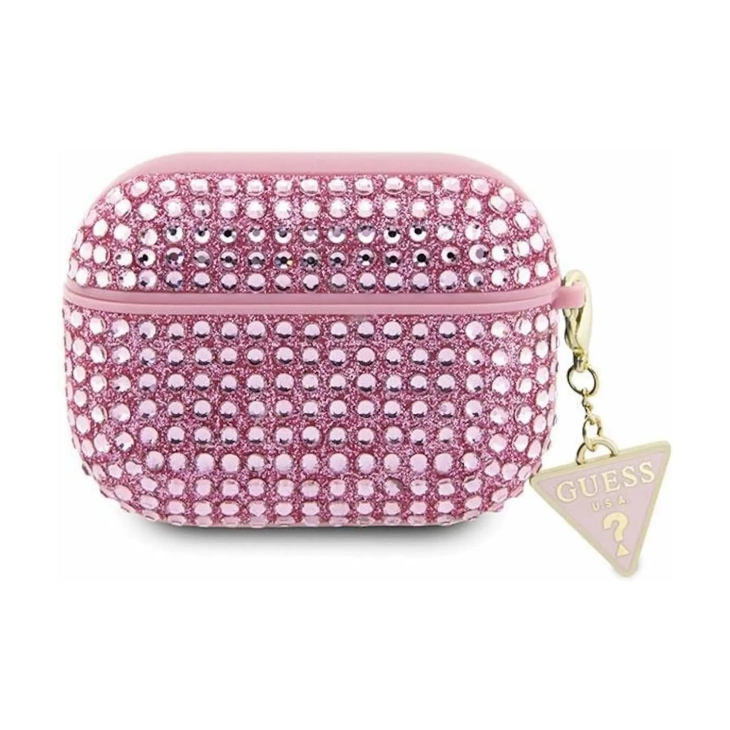 Guess Rhinestone Triangle Charm Case, Pink – AirPods 3