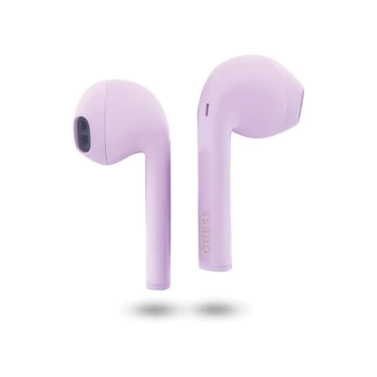 Guess True Wireless Script Logo Bluetooth 5.3 Violett - TWS Kopfhörer mit Ladeetui