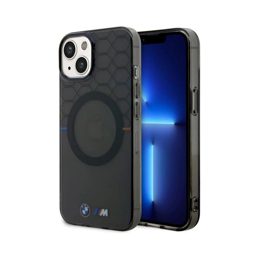 BMW iPhone 14 Hülle, Grau – Pattern MagSafe