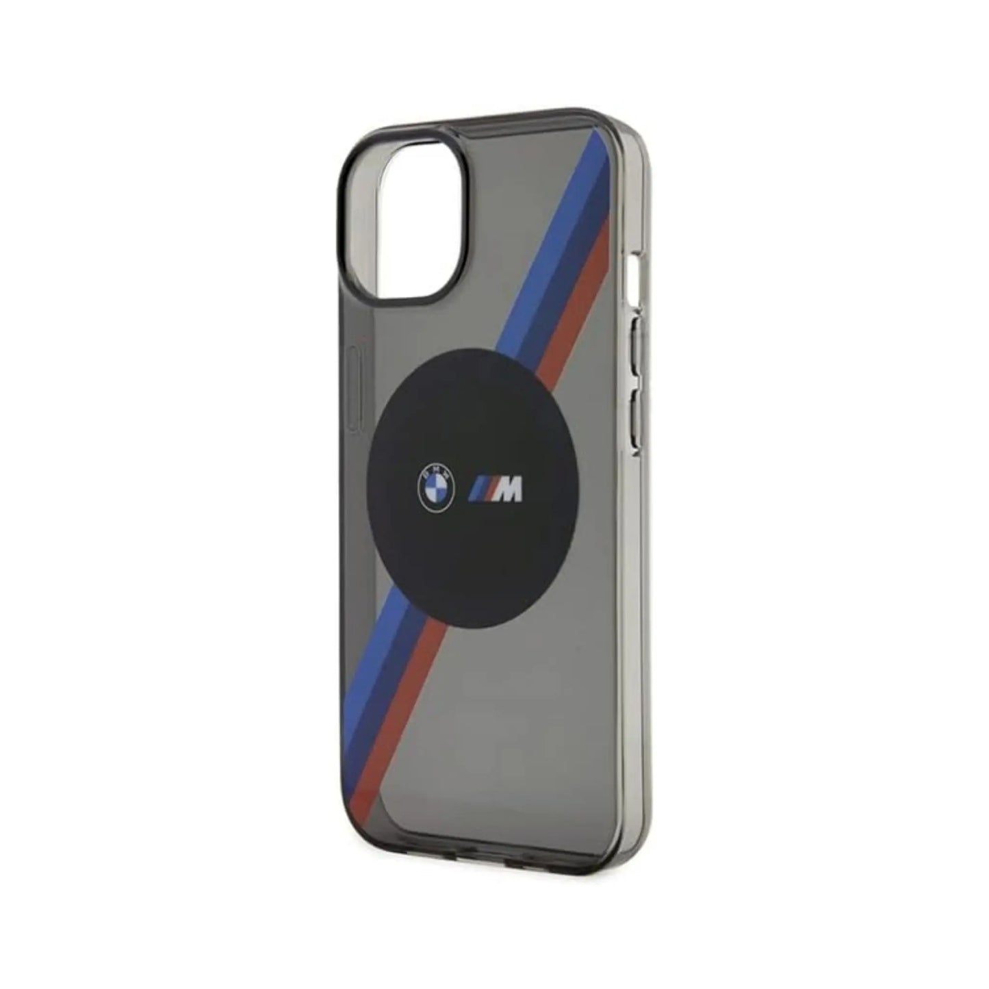 BMW iPhone 14 Hülle BMHMP14SHDTK, Grau – Tricolor Stripes MagSafe