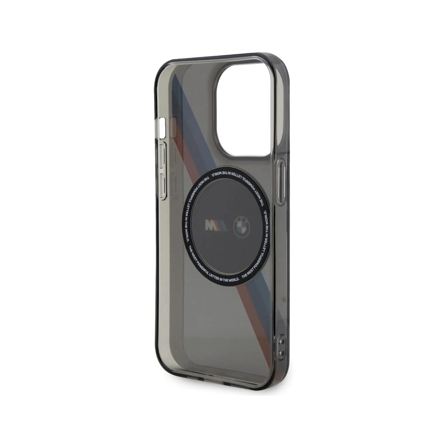 BMW iPhone 14 Pro Hülle, Grau – Tricolor Stripes MagSafe