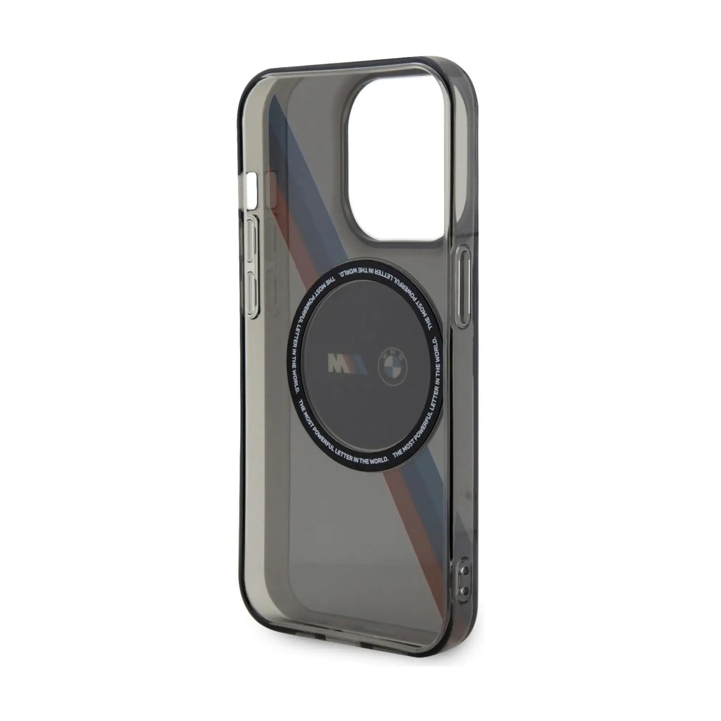 BMW iPhone 14 Pro Max Hülle, Grau – Tricolor Stripes MagSafe