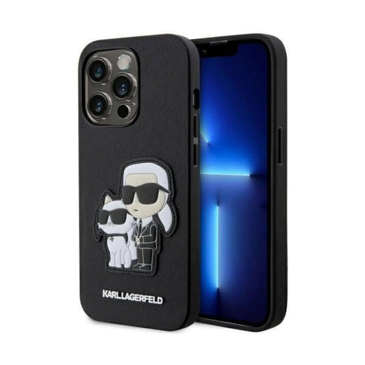 Karl Lagerfeld NFT Saffiano Karl & Choupette Case, Schwarz - iPhone 14 Pro Max