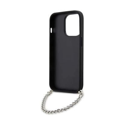 Karl Lagerfeld Saffiano Monogrammkette Case, Silber - iPhone 14 Pro