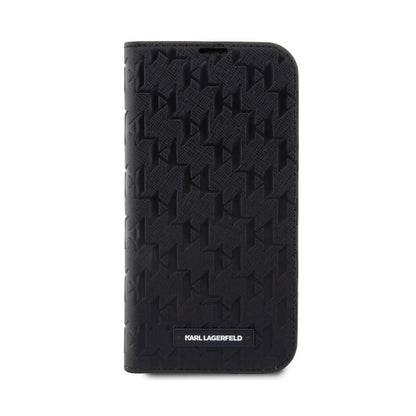 Karl Lagerfeld Hülle KLBKP14SSAKLHPK Saffiano Monogramm Schwarz – iPhone 14