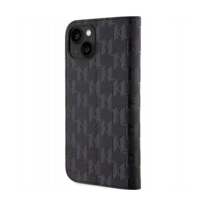 Karl Lagerfeld Hülle KLBKP14SSAKLHPK Saffiano Monogramm Schwarz – iPhone 14