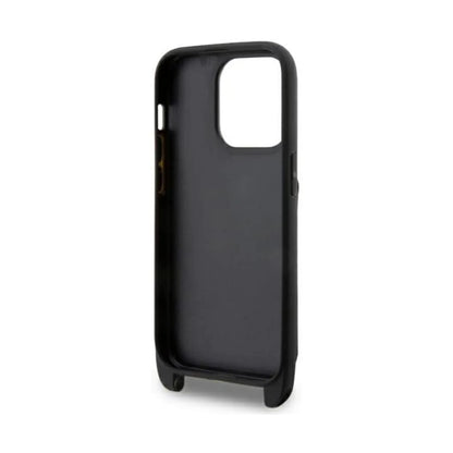 Karl Lagerfeld Saffiano Monogram Crossbody Ikonik NFT Case, Schwarz - iPhone 14 Pro