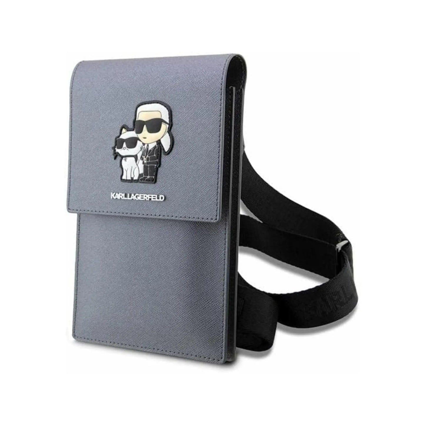 Karl Lagerfeld Saffiano Karl & Choupette Wallet Bag - Silber