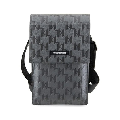 Karl Lagerfeld Saffiano Mongram Plaque Tasche - Silber