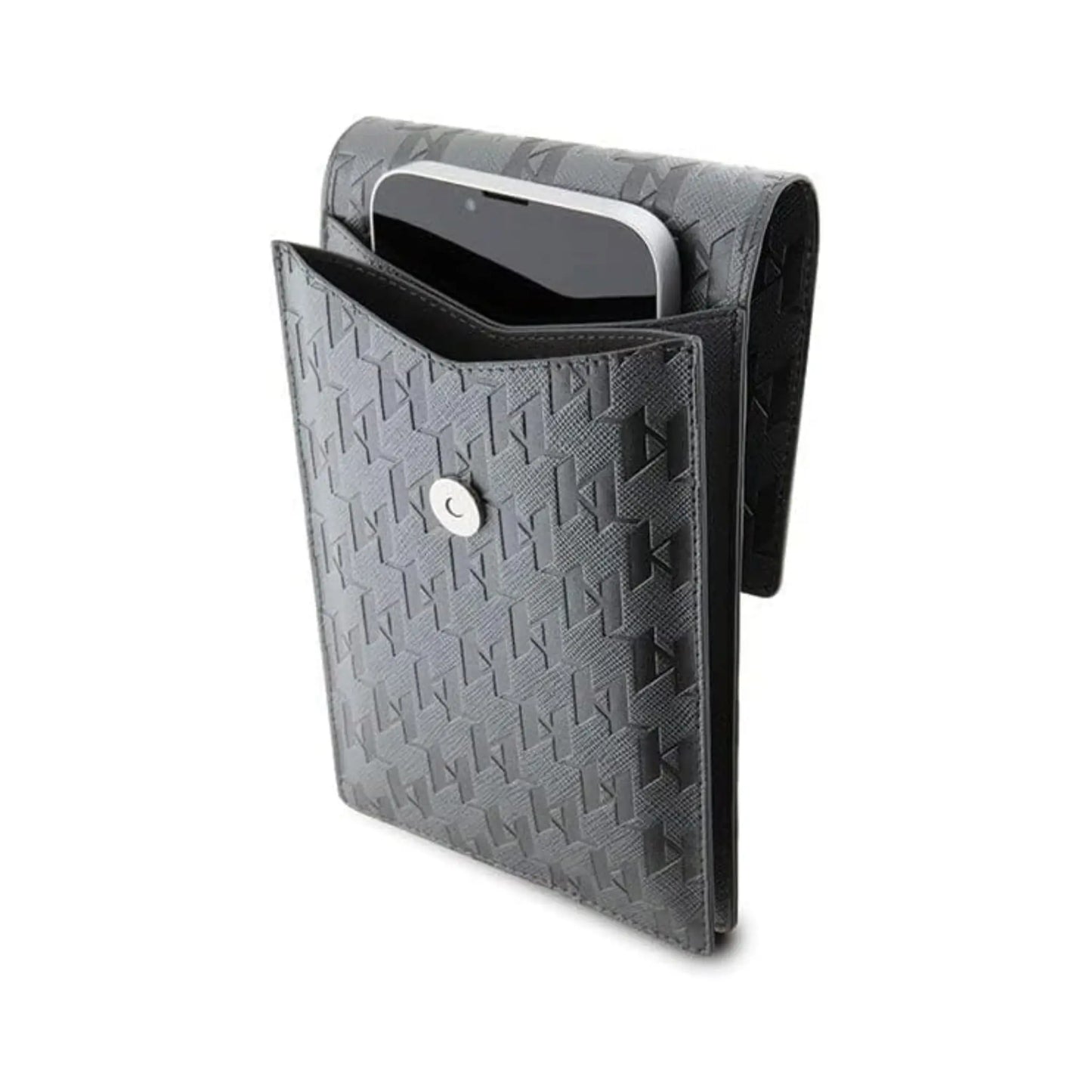 Karl Lagerfeld Saffiano Mongram Plaque Tasche - Silber