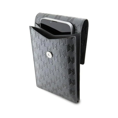 Karl Lagerfeld Saffiano Mongram Plaque Tasche - Silber
