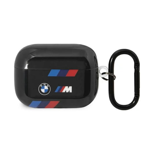 BMW AirPods Pro 2 Hülle, Schwarz – Tricolor Stripes