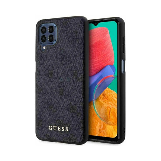 Guess Galaxy M33 5G Hülle GUHCSM33G4GFGR, Grau – 4G Metall Gold Logo