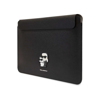 Karl Lagerfeld NFT Saffiano Karl & Choupette Sleeve Notebook-Hülle, Schwarz - 16 Zoll