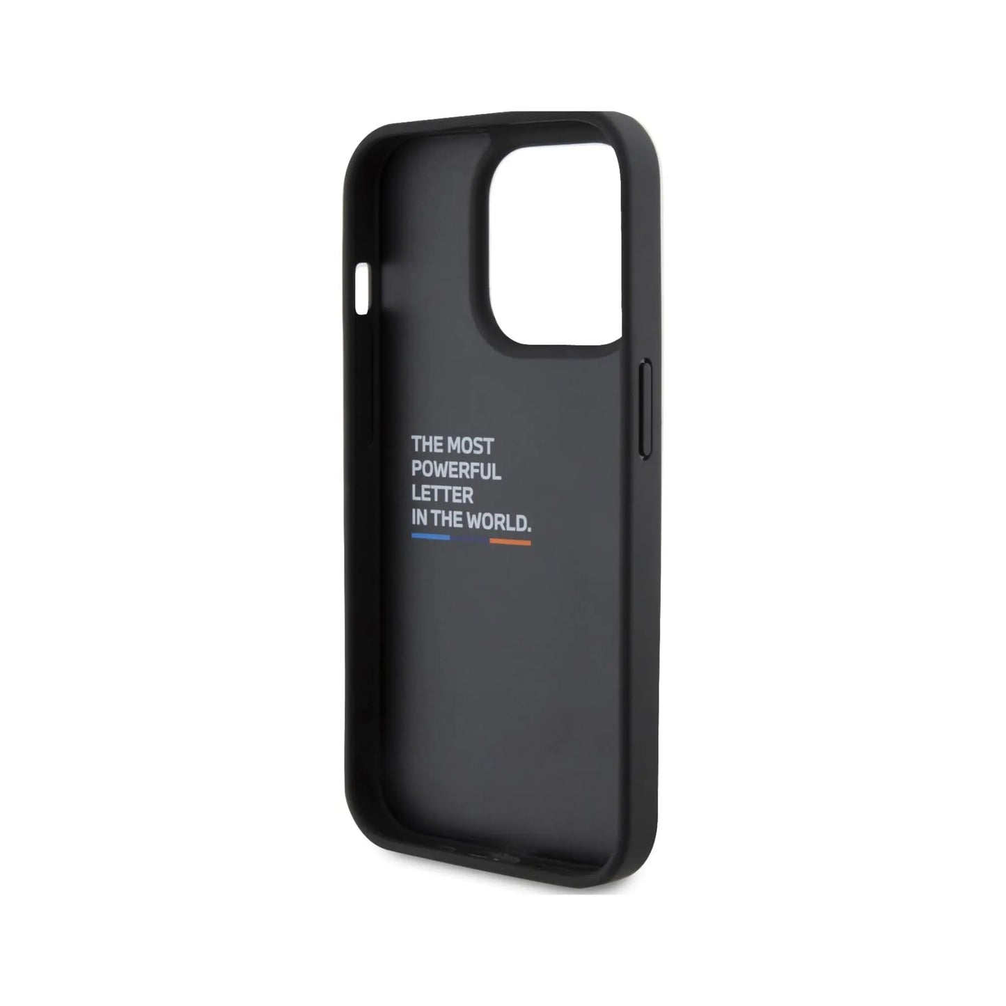 BMW iPhone 13 Hülle, Schwarz – Leather Carbon Blue Line