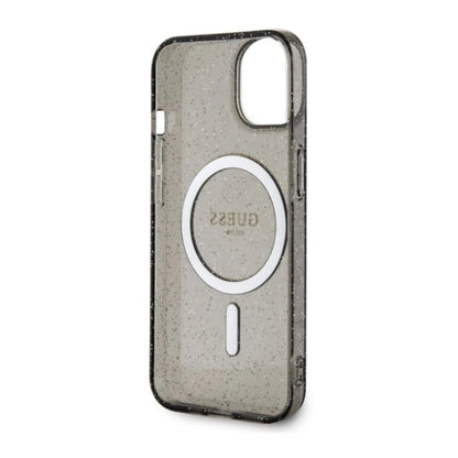 Guess Glitter Gold MagSafe Hülle für iPhone 14 – Schwarz