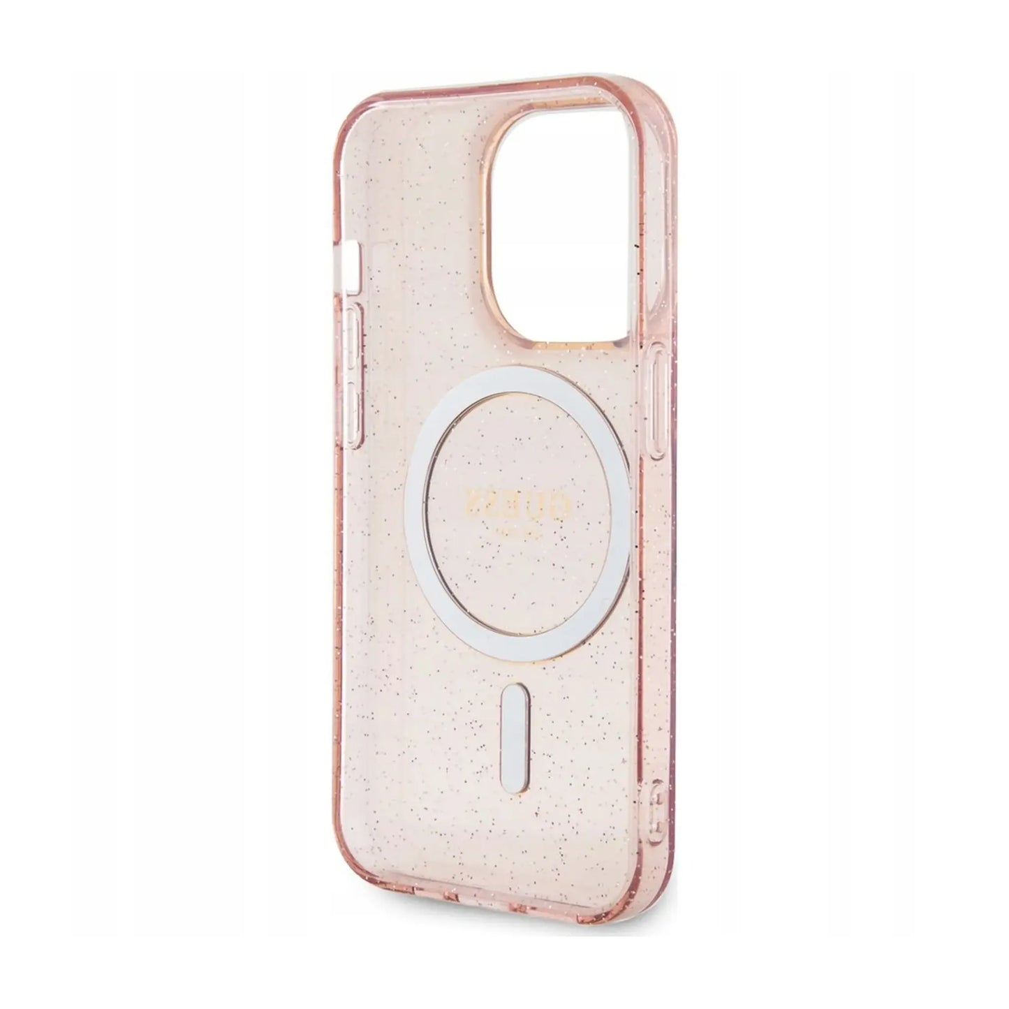 Guess Hülle Glitter Gold MagSafe Pink - iPhone 14 Pro